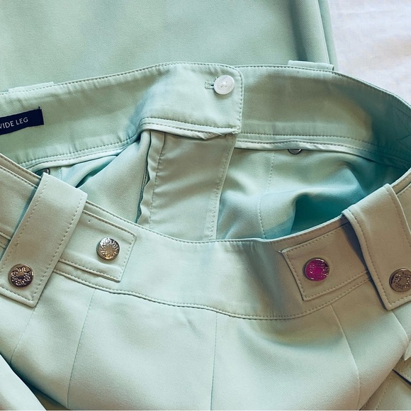 White House Black Market Light Green Wide Leg Pants - Picture 8 of 10